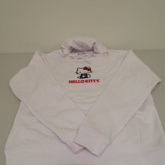 Women XS White Hoodie Sweatshirt Hello Kitty Embroidery Screen Print Warm Cozy - Picture 13 of 16